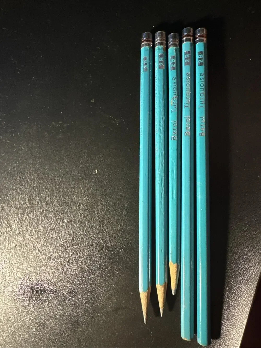 Berol Turquoise Drawing Pencil Lead 2B And 1 3B Made In USA 5 Vintage